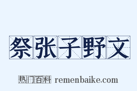 祭张子野文是什么意思的图片